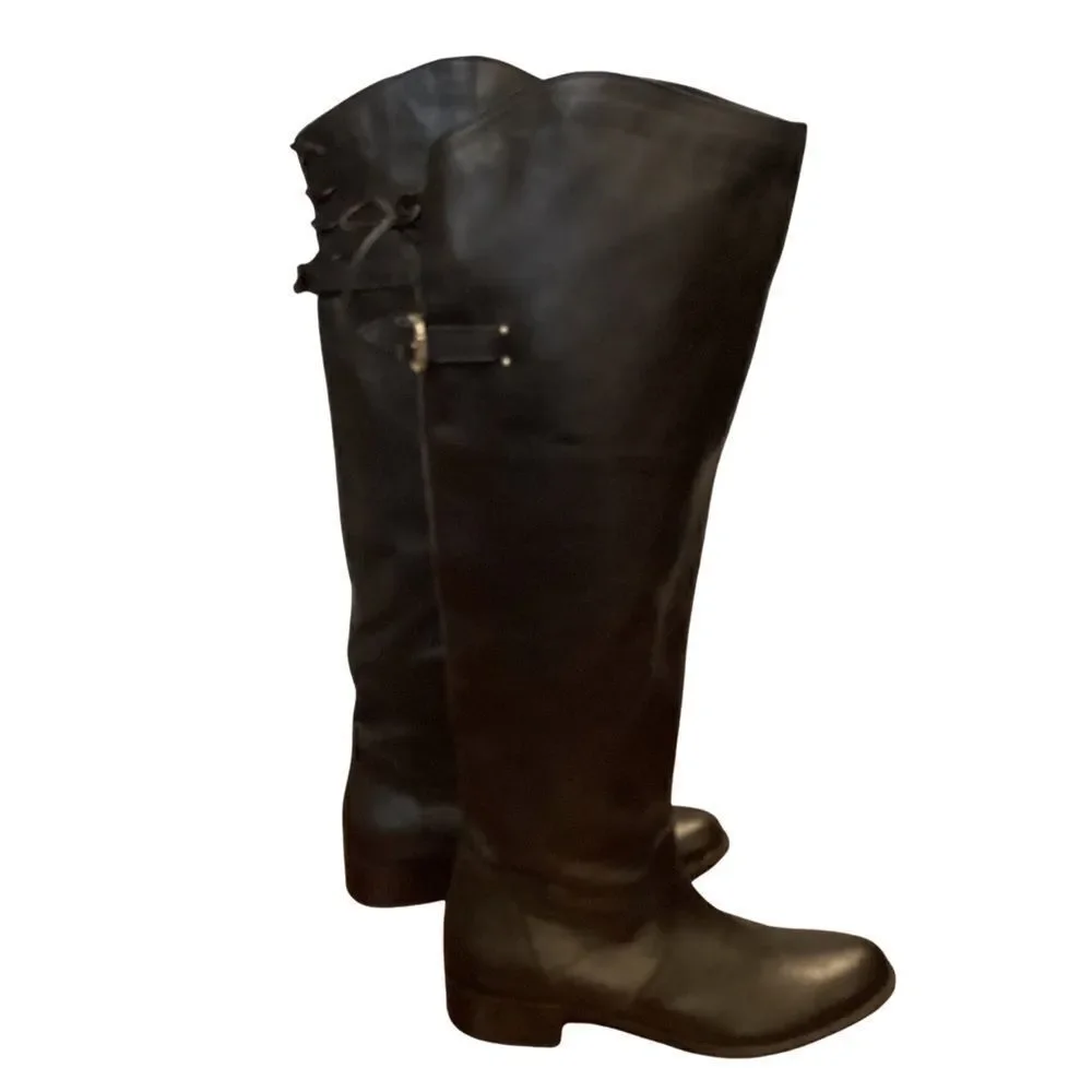 Eden Shoes black leather Over The Knee back buckle EU 37 Italy